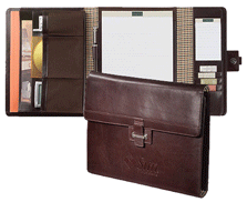 Mahogany Leather Tri-Fold Promotional Padfolios