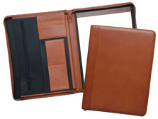 Zippered Leather Nylon Promotional Padfolios